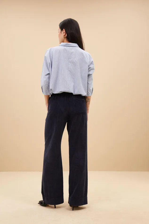 Women Mees Cord Pants Midnight Bybar Trousers