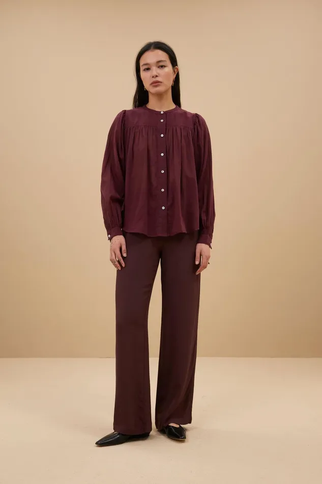 Women Meggie Voile Blouse Pecan Bybar Blouses Women Meggie Voile Blouse Pecan Bybar Blouses