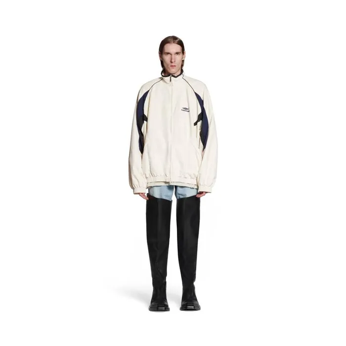 WomenMen Coats and Jackets Balenciaga 3b Sports Icon Medium Fit Tracksuit Jacket In White