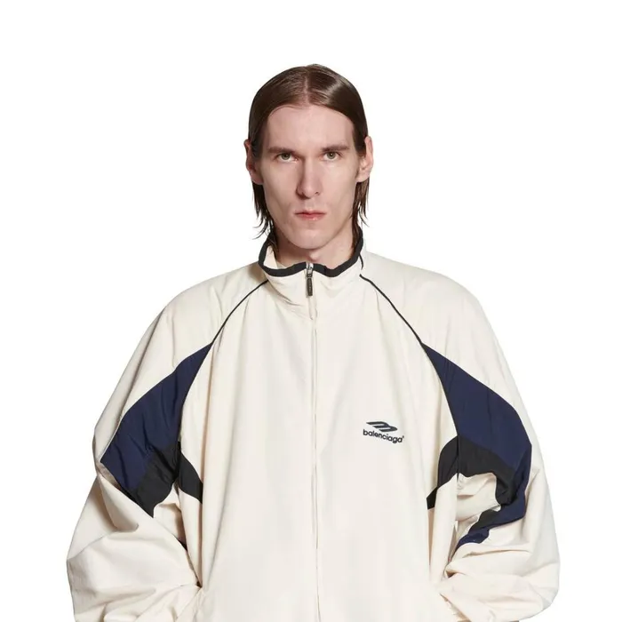 WomenMen Coats and Jackets Balenciaga 3b Sports Icon Medium Fit Tracksuit Jacket In White