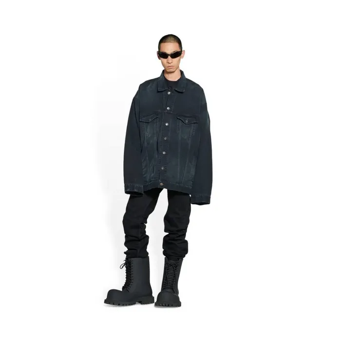 WomenMen Coats and Jackets Balenciaga Handdrawn Bb Icon Oversized Jacket In Black
