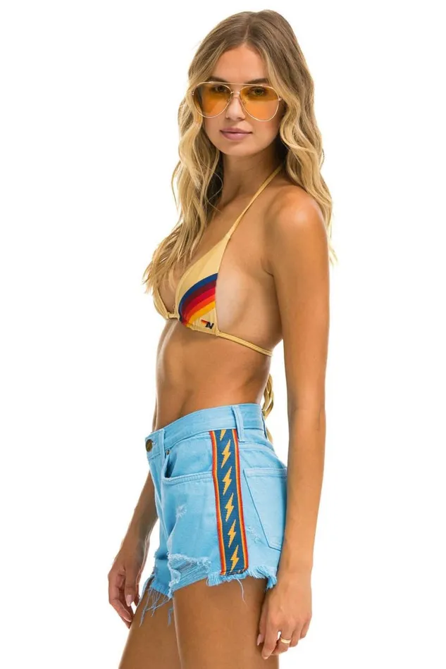 WomenMen Denim Aviator Nation Bolt Stripe Boyfriend Cutoff Jean Shorts 8211 Sky WomenMen Denim Aviator Nation Bolt Stripe Boyfriend Cutoff Jean Shorts 8211 Sky