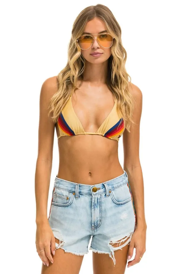 WomenMen Denim Aviator Nation Bolt Stripe Boyfriend Cutoff Jean Shorts 8211 Super Light