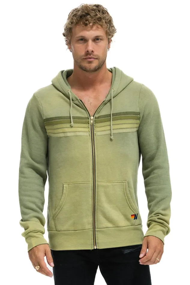 WomenMen Hoodies Aviator Nation 5 Stripe Hoodie 8211 Faded Army