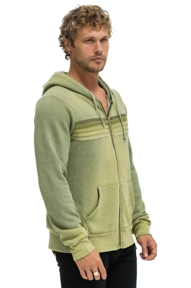 WomenMen Hoodies Aviator Nation 5 Stripe Hoodie 8211 Faded Army