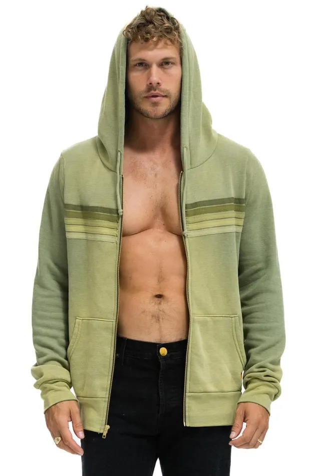 WomenMen Hoodies Aviator Nation 5 Stripe Hoodie 8211 Faded Army