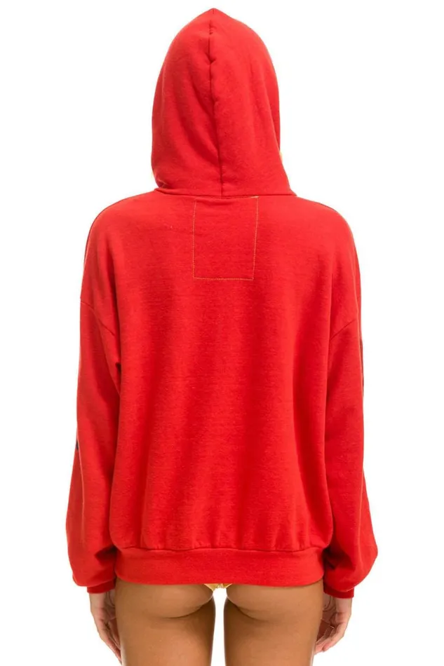 WomenMen Hoodies Aviator Nation Aspen Relaxed Pullover Hoodie 8211 Red