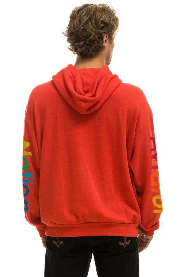WomenMen Hoodies Aviator Nation Aspen Relaxed Pullover Hoodie 8211 Red