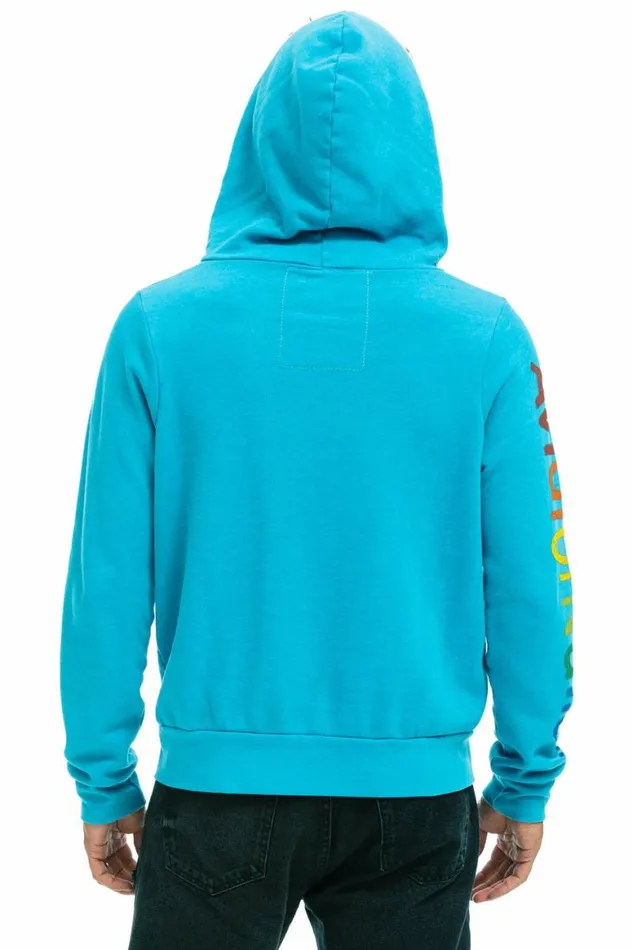 WomenMen Hoodies Aviator Nation Malibu Zip Hoodie 8211 Neon Blue