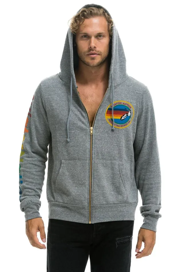 WomenMen Hoodies Aviator Nation Manhattan Beach Hoodie 8211 Heather Grey