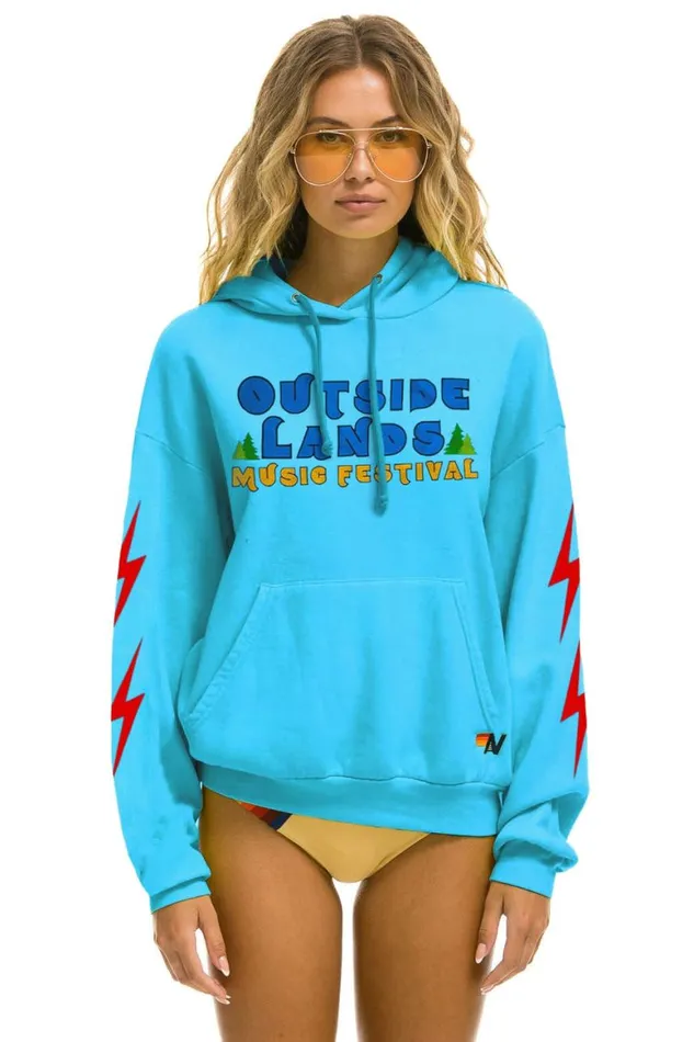 WomenMen Hoodies Aviator Nation Outside Lands 2024 Relaxed Pullover Hoodie 8211 Neon Blue WomenMen Hoodies Aviator Nation Outside Lands 2024 Relaxed Pullover Hoodie 8211 Neon Blue