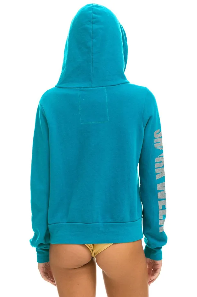 WomenMen Hoodies Aviator Nation Shark Week 2024 Zip Hoodie 8211 Teal
