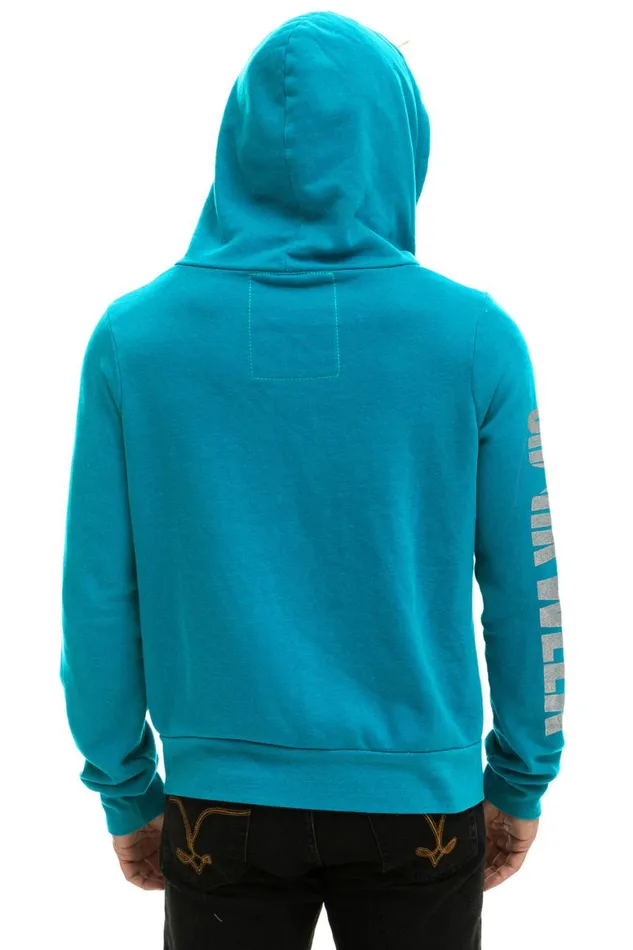 WomenMen Hoodies Aviator Nation Shark Week 2024 Zip Hoodie 8211 Teal