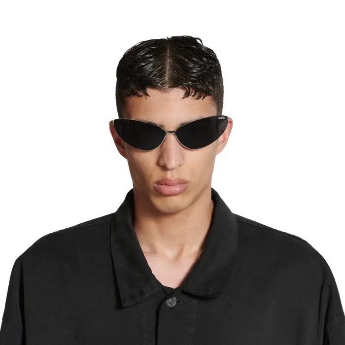 WomenMen Sunglasses Balenciaga Razor Cat Sunglasses In Silver