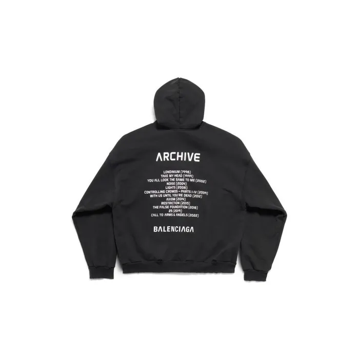 WomenMen Sweatshirts and Hoodies Balenciaga Balenciaga Music Archive Series Connected Zipup Hoodie Medium Fit In Blackwhite