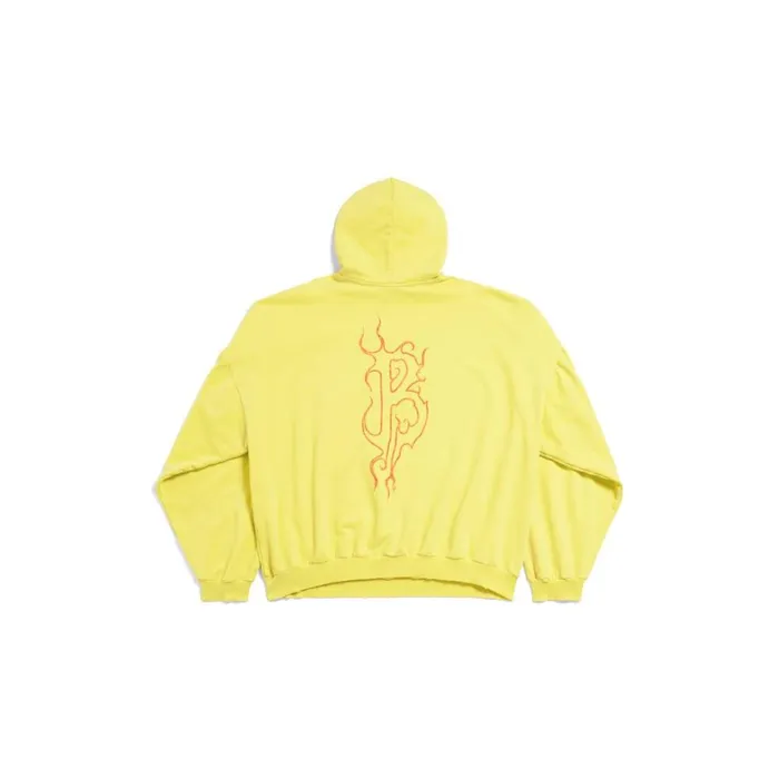 WomenMen Sweatshirts and Hoodies Balenciaga Darkwave Round Hoodie Oversized In Yellowred