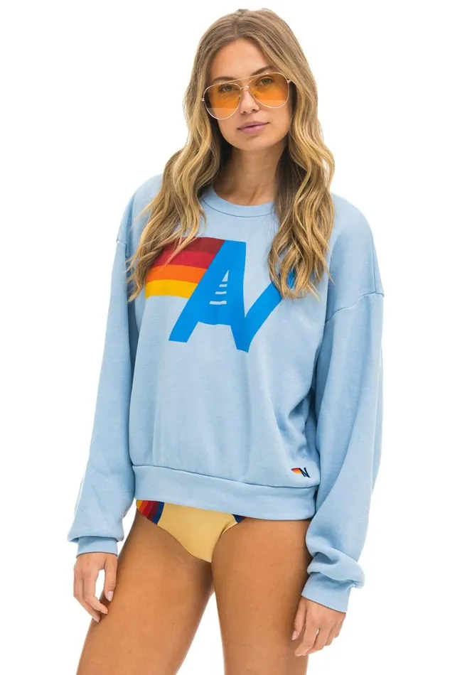 WomenMen Sweatshirts Aviator Nation Logo Relaxed Crew Sweatshirt 8211 Ice