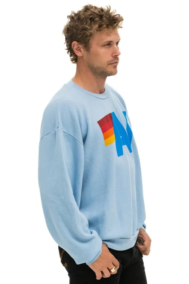 WomenMen Sweatshirts Aviator Nation Logo Relaxed Crew Sweatshirt 8211 Ice