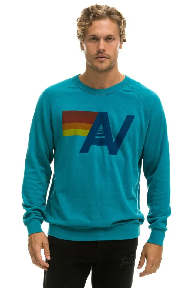 WomenMen Sweatshirts Aviator Nation Logo Sweatshirt 8211 Teal