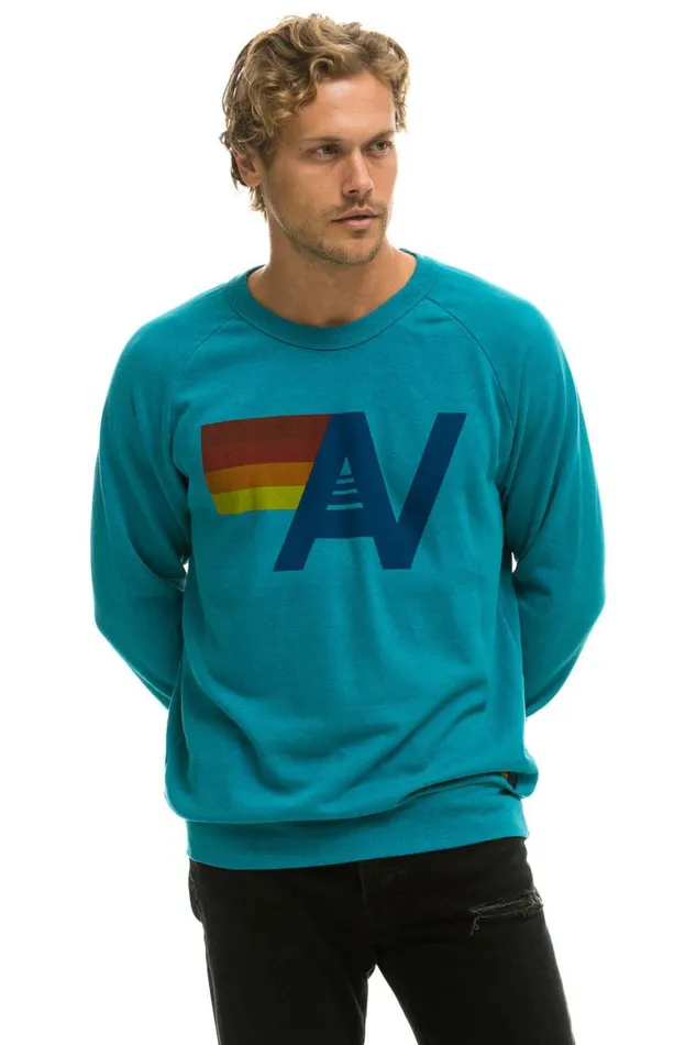 WomenMen Sweatshirts Aviator Nation Logo Sweatshirt 8211 Teal