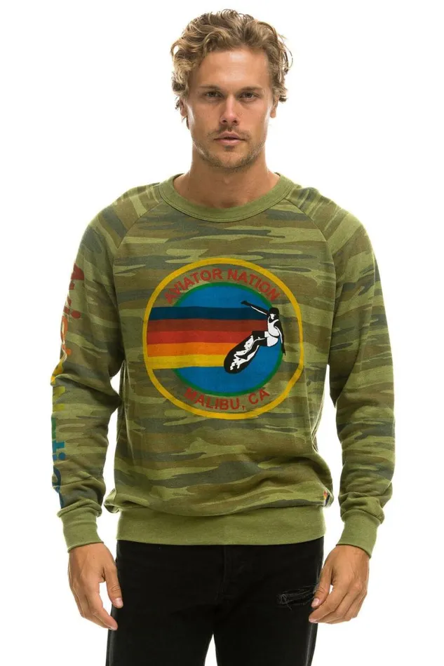 WomenMen Sweatshirts Aviator Nation Malibu Sweatshirt 8211 Camo