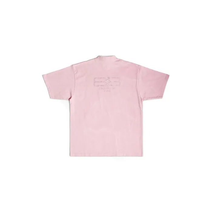 WomenMen Tshirts Balenciaga Bb Paris Strass Tshirt Medium Fit In Pink