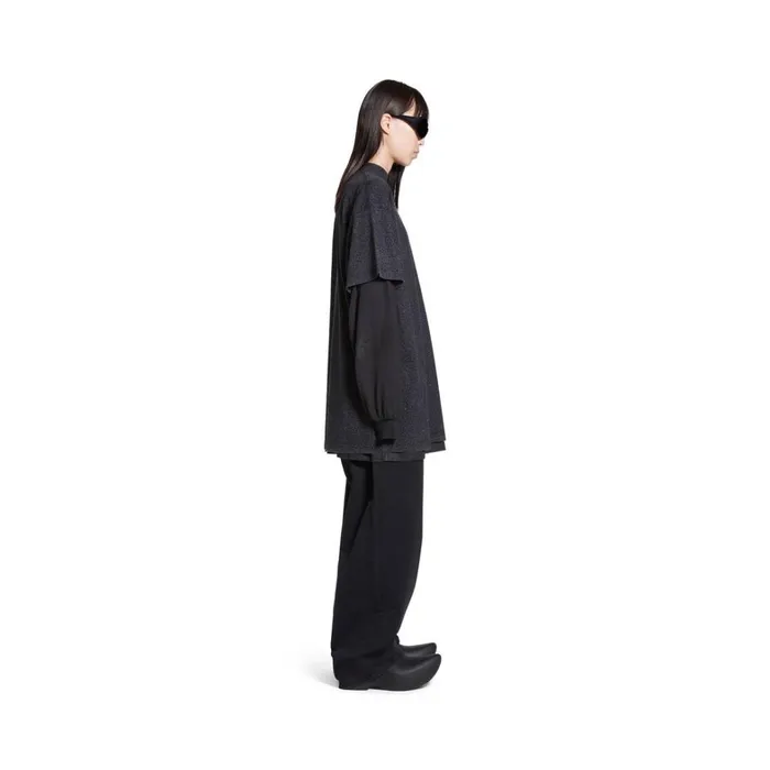 WomenMen Tshirts Balenciaga Tshirt Oversized In Black Faded