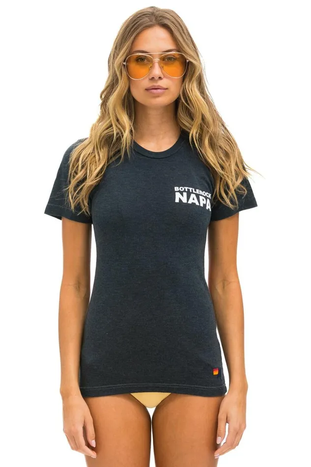 WomenMen Tees Aviator Nation Bottlerock 2024 Tee 8211 Charcoal