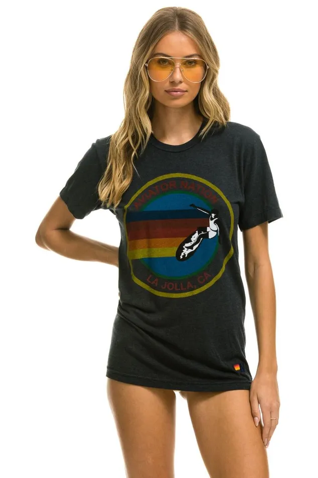 WomenMen Tees Aviator Nation La Jolla Tee 8211 Charcoal
