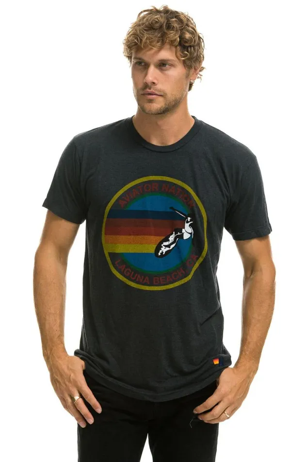 WomenMen Tees Aviator Nation Laguna Beach Tee 8211 Charcoal