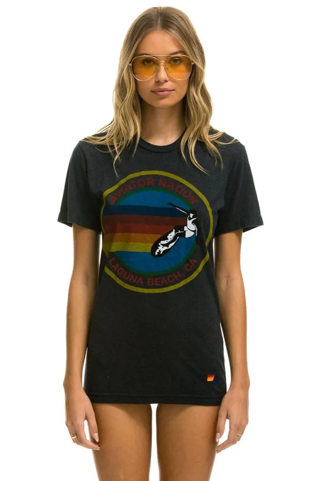 WomenMen Tees Aviator Nation Laguna Beach Tee 8211 Charcoal