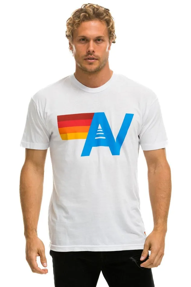 WomenMen Tees Aviator Nation Logo Tee 8211 White
