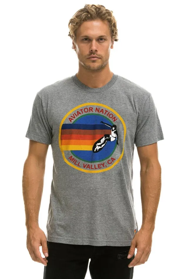 WomenMen Tees Aviator Nation Mill Valley Tee 8211 Heather Grey