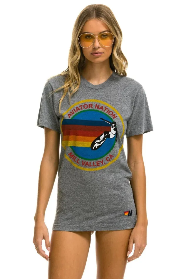 WomenMen Tees Aviator Nation Mill Valley Tee 8211 Heather Grey