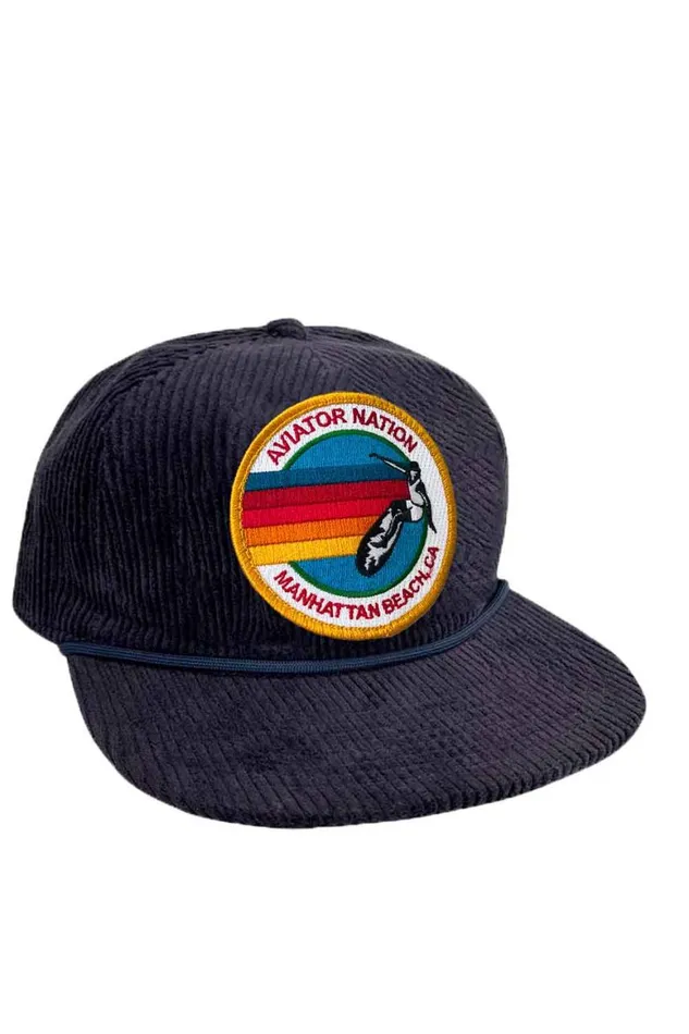 WomenMen Trucker Hats Aviator Nation Signature Manhattan Beach Vintage Corduroy Trucker