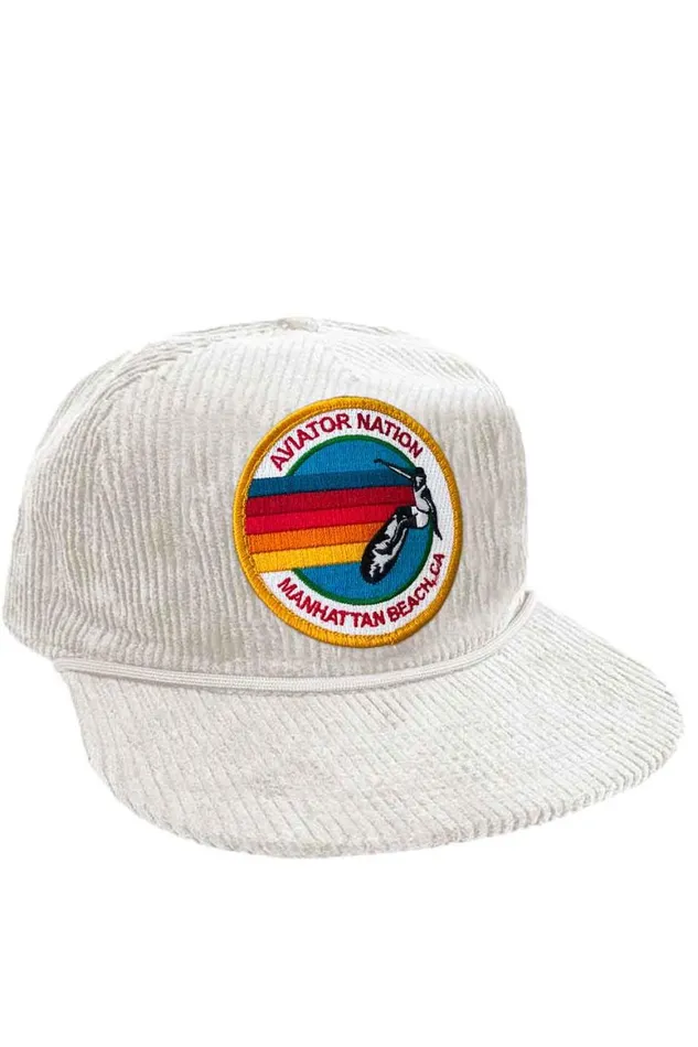 WomenMen Trucker Hats Aviator Nation Signature Manhattan Beach Vintage Corduroy Trucker