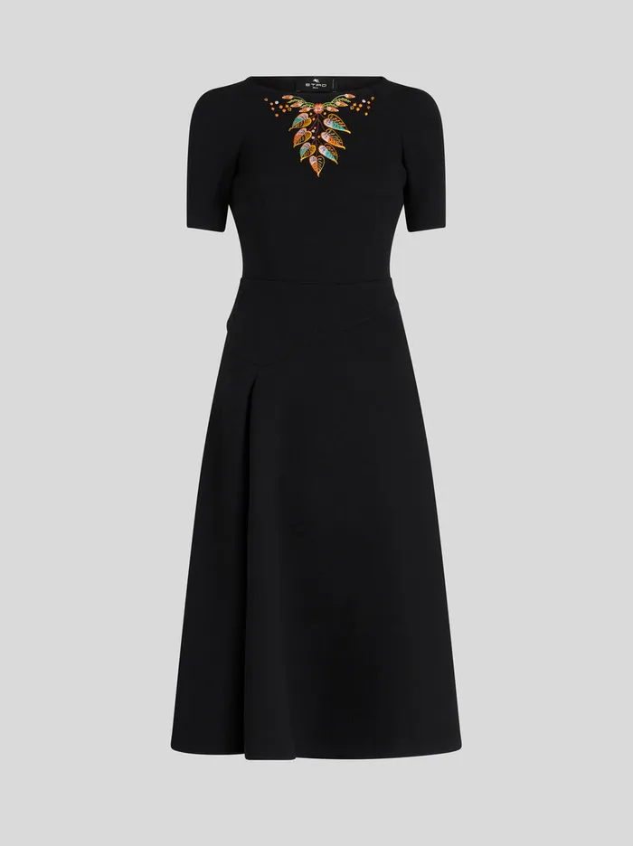 Women Midi Dress With Foliage Embroidery Etro Dresses