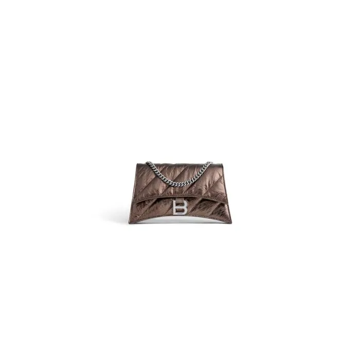 Women Mini Bags Balenciaga Crush Xs Chain Bag Metallized Quilted In Bronze