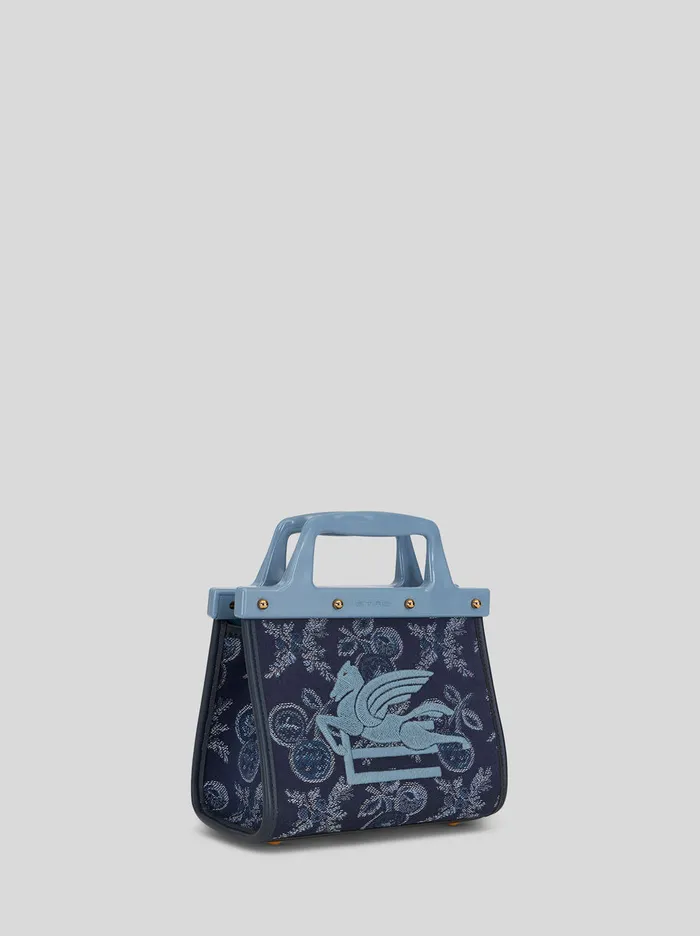 Women Mini Jacquard Love Trotter Bag With Apples Etro Shopping Bags