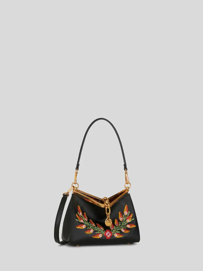 Women Mini Vela Bag With Floral Embroidery Etro Shoulder Bags
