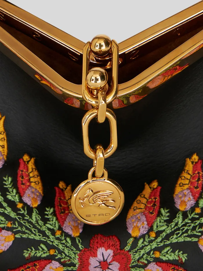 Women Mini Vela Bag With Floral Embroidery Etro Shoulder Bags