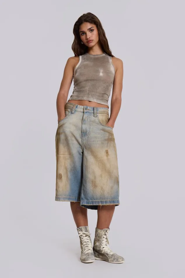 Women Mud Wash Colossus Jorts Jaded London Shorts and Jorts