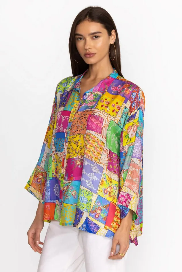 Women MULTEE BUTTON UP BLOUSE Multee Johnny Was Tops Women MULTEE BUTTON UP BLOUSE Multee Johnny Was Tops