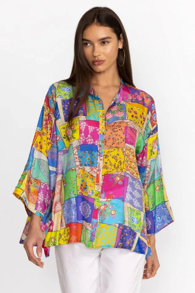 Women MULTEE BUTTON UP BLOUSE Multee Johnny Was Tops Women MULTEE BUTTON UP BLOUSE Multee Johnny Was Tops
