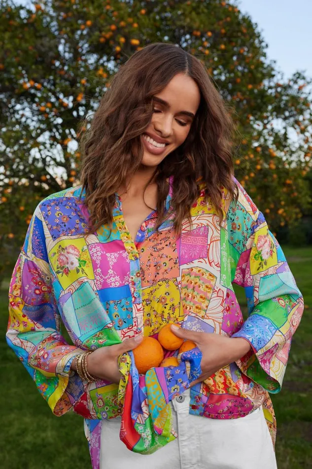 Women MULTEE BUTTON UP BLOUSE Multee Johnny Was Tops Women MULTEE BUTTON UP BLOUSE Multee Johnny Was Tops