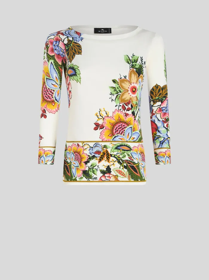 Women Multicoloured Bouquet Sweater Etro Knitwear