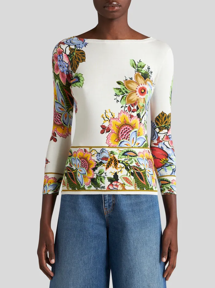 Women Multicoloured Bouquet Sweater Etro Knitwear