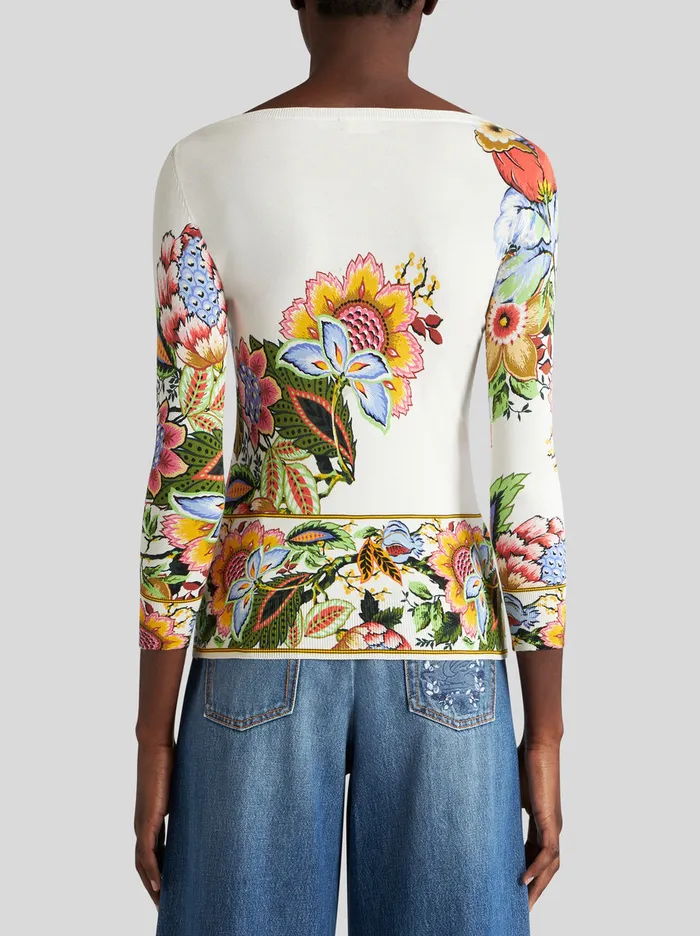 Women Multicoloured Bouquet Sweater Etro Knitwear