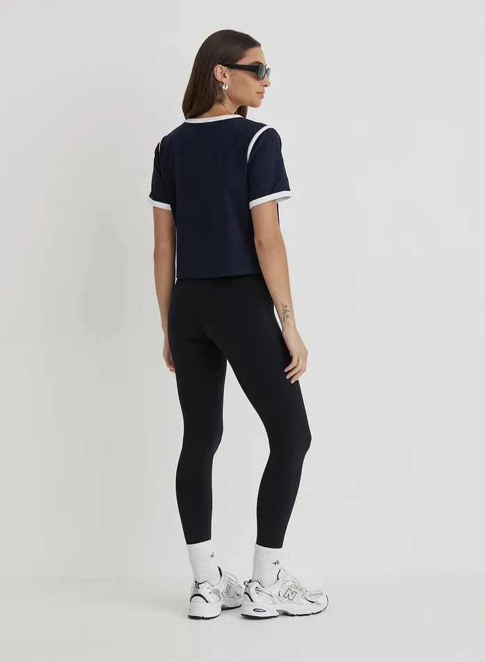 Women Navy Country Club Cropped TShirt Raine 4th and Reckless Athleisure