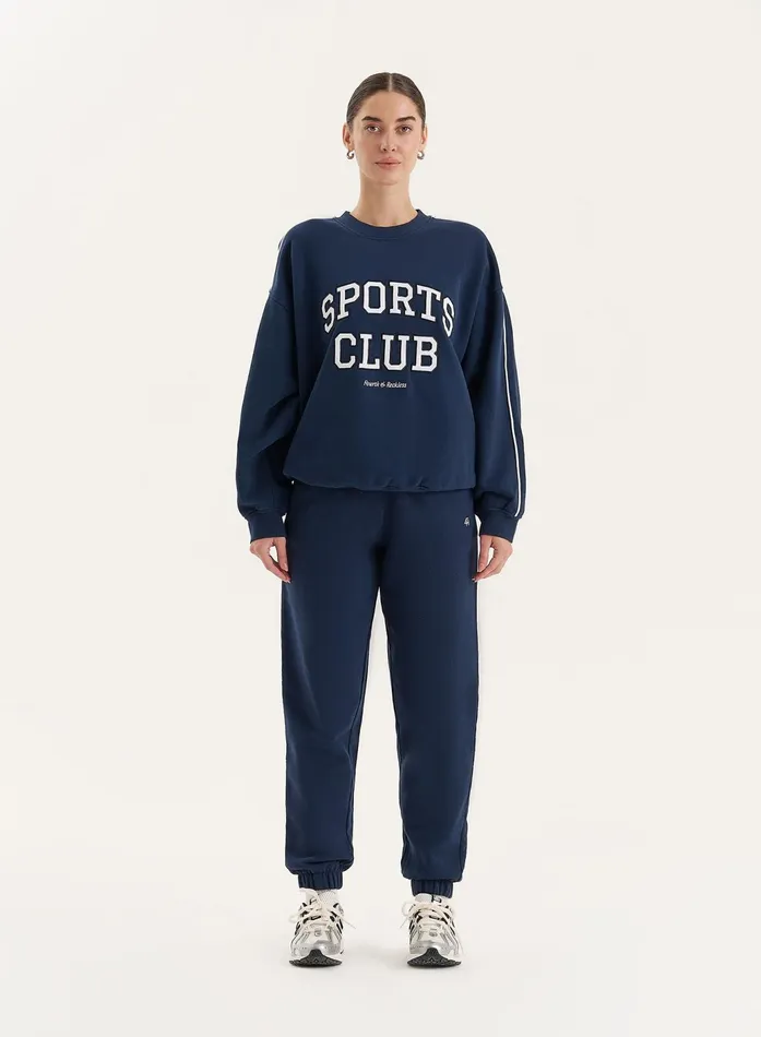 Women Navy Slogan Relaxed Oversized Sweatshirt Ellie 4th and Reckless Hoodies and Sweatshirts